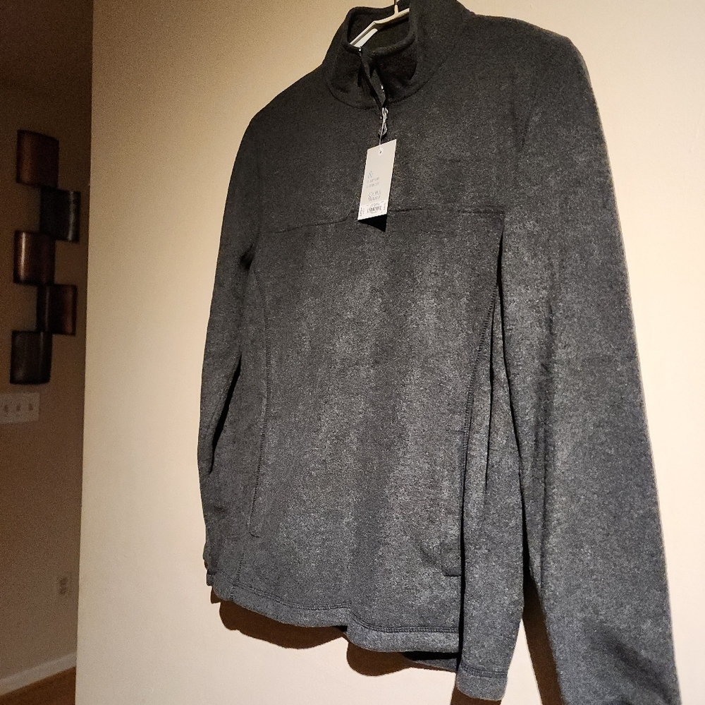 Men's Quarter-Zip Arctic Fleece Gray Pullover